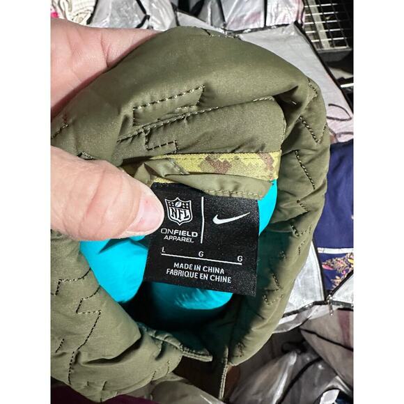 Nike Green NFL salute to service Miami Dolphins Snap Button Jacket Size large - Picture 7 of 7